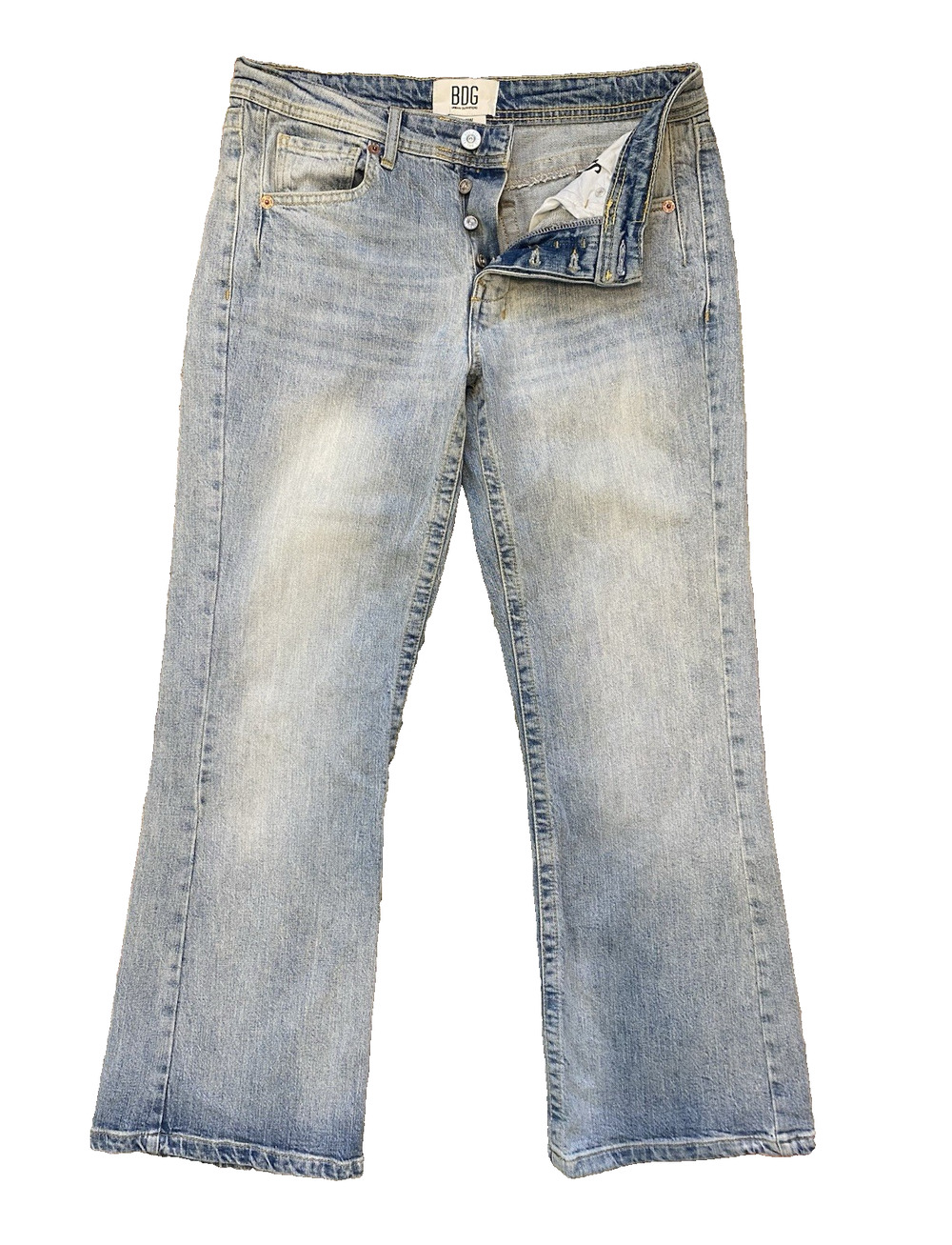 BDG Jeans Womens 29W Urban Outfitters Button Fly Whiskers Bootcut Denim Pants